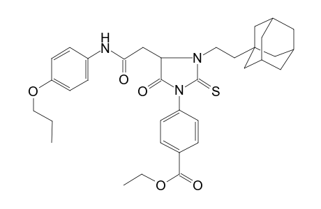 4-[3-[2-(1-adamantyl)ethyl]-5-keto-4-[2-keto-2-(4-propoxyanilino)ethyl]-2-thioxo-imidazolidin-1-yl]benzoic acid ethyl ester