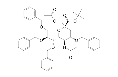TERT.-BUTYL-5-ACETAMIDO-2-C-(ACETOXYMETHYL)-2,6-ANHYDRO-4,7,8,9-TETRA-O-BENZYL-3,5-DIDESOXY-D-ERYTHRO-L-MANNO-NONONATE
