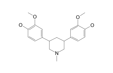 Hexahydropyridine, 3,5-di[4-hydroxy-3-methoxyphenyl]-1-methyl-