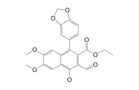 Ethyl 1-[3,4-(methylenedioxy)phenyl]-3-formyl-4-hydroxy-6,7-dimethoxynaphthalene-2-carboxylate