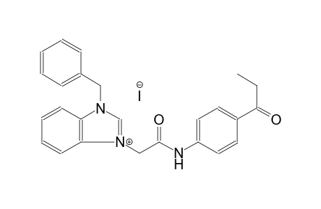 3-benzyl-1-[2-oxo-2-(4-propionylanilino)ethyl]-3H-benzimidazol-1-ium iodide