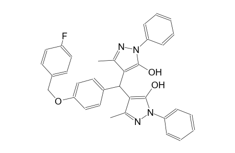 4,4'-((4-((4-fluorobenzyl)oxy)phenyl)methylene)bis(3-methyl-1-phenyl-1H-pyrazol-5-ol)