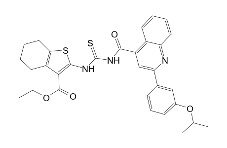 Ethyl 2-{[({[2-(3-isopropoxyphenyl)-4-quinolinyl]carbonyl}amino)carbothioyl]amino}-4,5,6,7-tetrahydro-1-benzothiophene-3-carboxylate