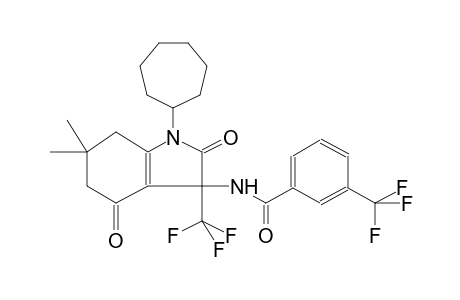 N-[1-cycloheptyl-6,6-dimethyl-2,4-dioxo-3-(trifluoromethyl)-2,3,4,5,6,7-hexahydro-1H-indol-3-yl]-3-(trifluoromethyl)benzamide