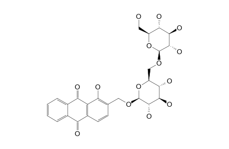 1-HYDROXY-2-HYDROXYMETHYLENE-9,10-ANTHRAQUINONE-11-O-BETA-D-GLUCOPYRANOSYL-(1->6)-BETA-D-GLUCOPYRANOSIDE