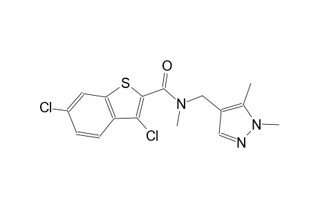 3,6-dichloro-N-[(1,5-dimethyl-1H-pyrazol-4-yl)methyl]-N-methyl-1-benzothiophene-2-carboxamide