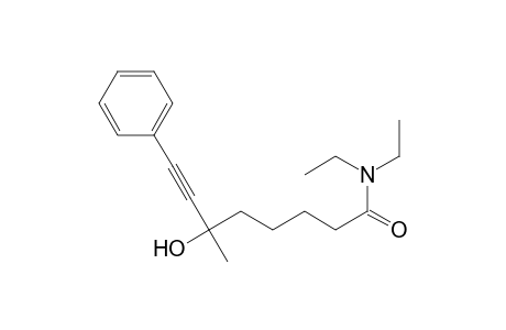 N,N-diethyl-6-hydroxy-6-methyl-8-phenyl-7-octynamide