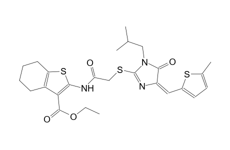 ethyl 2-{[({(4E)-1-isobutyl-4-[(5-methyl-2-thienyl)methylene]-5-oxo-4,5-dihydro-1H-imidazol-2-yl}sulfanyl)acetyl]amino}-4,5,6,7-tetrahydro-1-benzothiophene-3-carboxylate