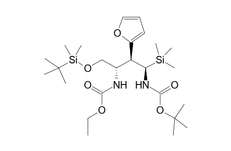 (-)-(2S,3S,4S)-4-[(tert-Butyloxycarbonyl)amino]-O-(tert-butyldimethylsilyl)-2-[(ethoxycarbonyl)amino]-3-(2-furyl)-4-trimethylsilyl-1-butanol