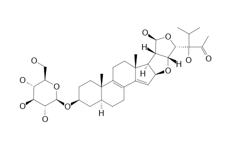 VERNOGUINOSIDE;16-BETA,22R;21,23S-DIEPOXY-3-BETA-O-BETA-D-GLUCOPYRANOSYLOXY-21S,24-DIHYDROXY-5-ALPHA-STIGMASTA-8,14-DIEN-28-ONE