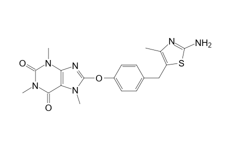 1H-purine-2,6-dione, 8-[4-[(2-amino-4-methyl-5-thiazolyl)methyl]phenoxy]-3,7-dihydro-1,3,7-trimethyl-