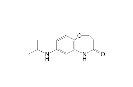 2-Isopropylamino-6-methyl-6,7-dihydro-9H-5-oxa-9-azabenzocyclohepten-8-one