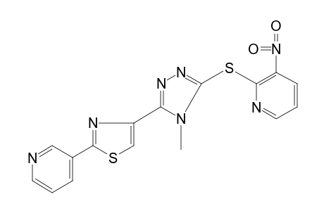 4-methyl-3-[(3-nitro-2-pyridyl)thio]-5-[2-(3-pyridyl)-4-thiazolyl]-4H-1,2,4-triazole