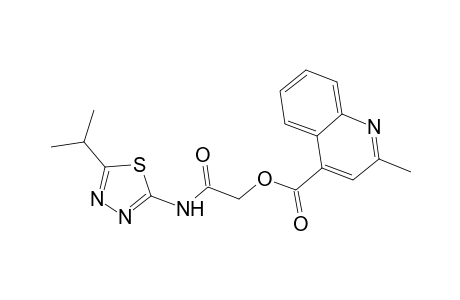 2-[(5-Isopropyl-1,3,4-thiadiazol-2-yl)amino]-2-oxoethyl 2-methyl-4-quinolinecarboxylate