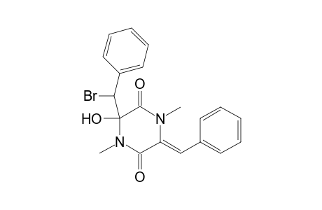 ERYTHRO-(+/-)-(Z)-6-BENZYLIDENE-3-(ALPHA-BROMOBENZYL)-3-HYDROXY-1,4-DIMETHYL-PIPERAZINE-2,5-DIONE