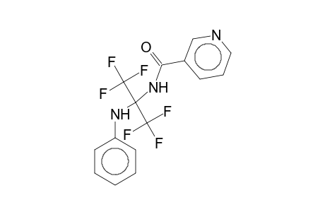 N-[1-Anilino-2,2,2-trifluoro-1-(trifluoromethyl)ethyl]nicotinamide