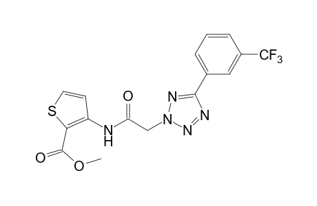 3-{2-[5-(alpha,alpha,alpha-trifluoro-m-tolyl)-2H-tetrazol-2-yl]acetamido}-2-thiophenecarboxylic acid, methyl ester