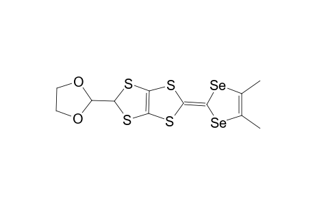 7-(1,3-Dioxolan-2-yl)-3-(3,4-dimethyl-2,5-diselenocyclopent-3-en-1-ylidene)-2,4,6,8-tetrathiabicyclo[3.3.0]oct-1(5)ene
