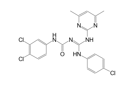 N-{(E)-(4-chloroanilino)[(4,6-dimethyl-2-pyrimidinyl)amino]methylidene}-N'-(3,4-dichlorophenyl)urea