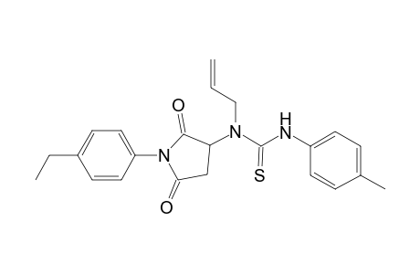 N-allyl-N-[1-(4-ethylphenyl)-2,5-dioxo-3-pyrrolidinyl]-N'-(4-methylphenyl)thiourea