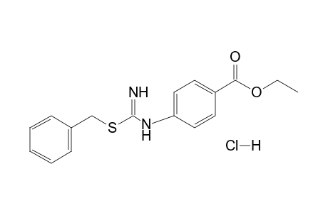 p-{[1-(benzylthio)formimidoyl]amino}benzoic acid, ethyl ester monohydrochloride