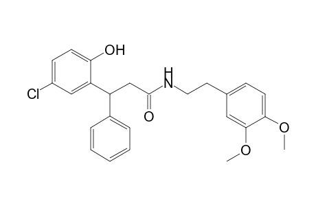 3-(5-chloro-2-hydroxyphenyl)-N-[2-(3,4-dimethoxyphenyl)ethyl]-3-phenylpropanamide