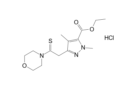1,4-dimethyl-3-[(morpholinothiocarbonyl)methyl]pyrazole-5-carboxylic acid, ethyl ester, hydrochloride