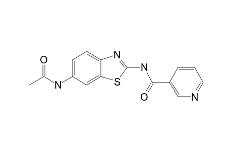 3-Pyridinecarboxamide, N-[6-(acetylamino)-1,3-benzothiazol-2-yl]-