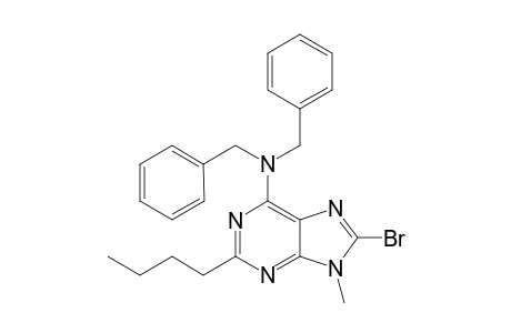 Dibenzyl-[8-bromo-2-(butyl)-9-methyl-9H-purin-6-yl]-amine