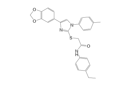 acetamide, 2-[[4-(1,3-benzodioxol-5-yl)-1-(4-methylphenyl)-1H-imidazol-2-yl]thio]-N-(4-ethylphenyl)-