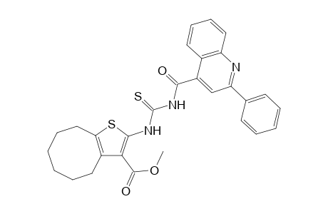 Methyl 2-[({[(2-phenyl-4-quinolinyl)carbonyl]amino}carbothioyl)amino]-4,5,6,7,8,9-hexahydrocycloocta[B]thiophene-3-carboxylate