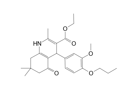 Ethyl 4-(3-methoxy-4-propoxyphenyl)-2,7,7-trimethyl-5-oxo-1,4,5,6,7,8-hexahydro-3-quinolinecarboxylate