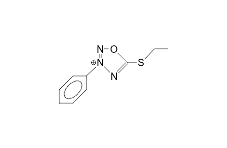 5-Ethylthio-3-phenyl-1,2,3,4-oxatriazolium cation