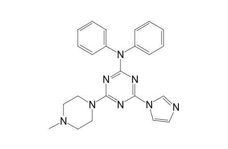 4-(1-imidazolyl)-6-(4-methyl-1-piperazinyl)-N,N-diphenyl-1,3,5-triazin-2-amine