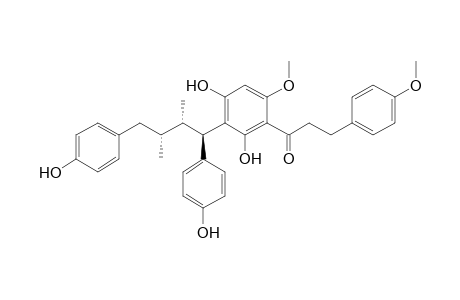 IRYANTHERIN-K;(1''R*,2''S*,R*)-3'-(1'',4''-DI-4-HYDROXYPHENYL-2'',3''-DIMETHYLBUTYL)-2',4'-DIHYDROXY-4',6'-DIMETHOXYDIHYDROCHALCONE