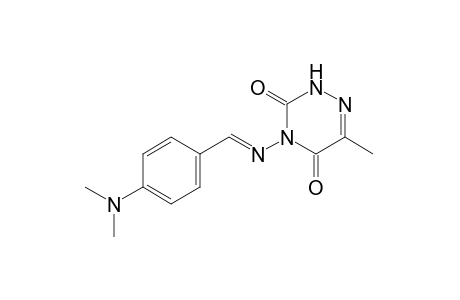 4-{[p-(dimethylamino)benzylidene]amino}-6-methyl-as-triazine-3,5(2H,4H)-dione