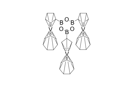 Tris([5]trovacenyl)boroxine [1,3,5-tri[(.eta.7-cycloheptatrienyl)V[.eta.(5)-cyclopentadienyl]boranic acid