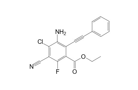 3-Amino-4-chloro-5-cyano-6-fluoro-2-phenylethynyl-benzoic acid ethyl ester