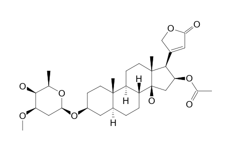 CARDENOLIDE_N-4;3-BETA-O-(BETA-D-DIGINOSYL)-16-BETA-ACETOXY-14-HYDROXY-5-ALPHA,14-BETA-CARD-20-(22)-ENOLIDE