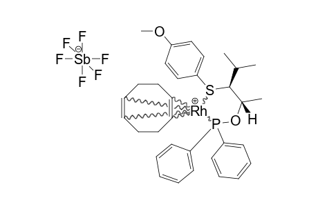 (((1R,2R)-1,3-DIMETHYL-2-(4-METHOXYPHENYLTHIO)-BUTOXY)-DIPHENYLPHOSPHINE)-(1,5-CYCLOOCTADIENE)-RHODIUM(I)-HEXAFLUOROANTIMONATE