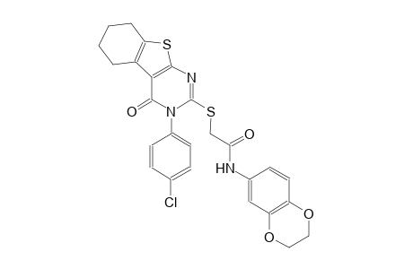 2-{[3-(4-chlorophenyl)-4-oxo-3,4,5,6,7,8-hexahydro[1]benzothieno[2,3-d]pyrimidin-2-yl]sulfanyl}-N-(2,3-dihydro-1,4-benzodioxin-6-yl)acetamide