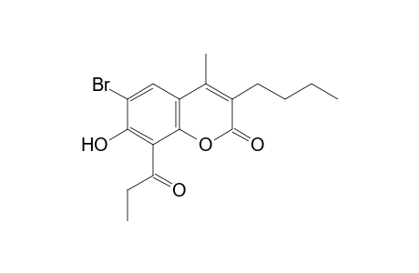 6-bromo-3-butyl-7-hydroxy-4-methyl-8-propionylcoumarin