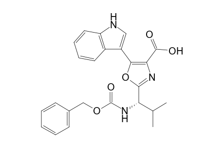 (S)-2-(1-benzyloxycarbonylamino-2-methylpropyl)-5-(indol-3-yl)-oxazole-4-carboxylic acid