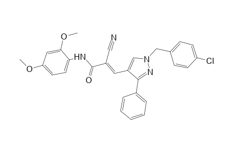 (2E)-3-[1-(4-chlorobenzyl)-3-phenyl-1H-pyrazol-4-yl]-2-cyano-N-(2,4-dimethoxyphenyl)-2-propenamide