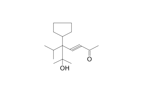 3-Heptyn-2-one, 5-cyclopentyl-6-hydroxy-6-methyl-5-(1-methylethyl)-