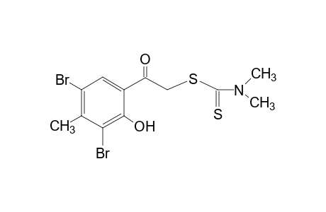 3',5'-dibromo-2'-hydroxy-2-mercapto-4'-methylacetophenone, 2-(dimethyldithiocarbamate)