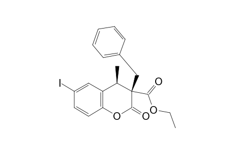 (3R*,4R*)-Ethyl 3-benzyl-6-iodo-4-methyl-2-oxochroman-3 carboxylate