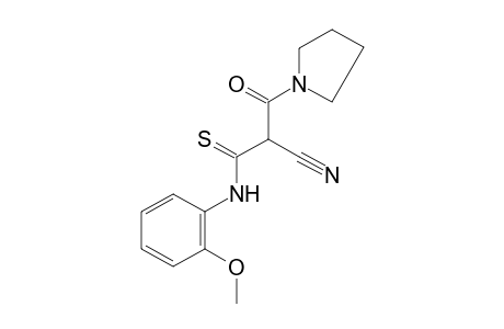 2-cyano-3-oxo-3-(1-pyrrolidinyl)thio-o-propionanisidide