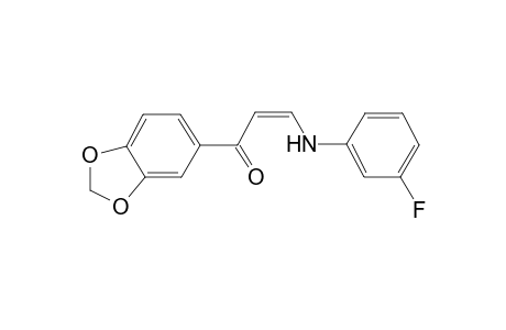 (2Z)-1-(1,3-benzodioxol-5-yl)-3-(3-fluoroanilino)-2-propen-1-one