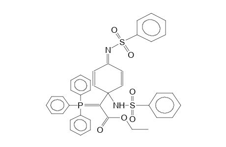 ETHYL 1-PHENYLSULPHONYLAMINO-4-PHENYLSULPHONYLIMINO-ALPHA-TRIPHENYLPHOSPHORANYLIDENE-2,5-CYCLOHEXADIENE-1-ACETATE